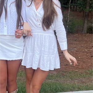 Zara white long sleeve dress